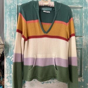 O’Neill hoodie hooded Striped V-Neck Sweater - Multicolor stripes medium